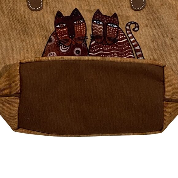 Laurel Burch Canvas small Tote Bag With Cat Design artsy artist - Picture 2 of 11